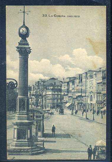 POSTAL ANTIGUA DE LA CORUÑA - EL OBELISCO Nº 33