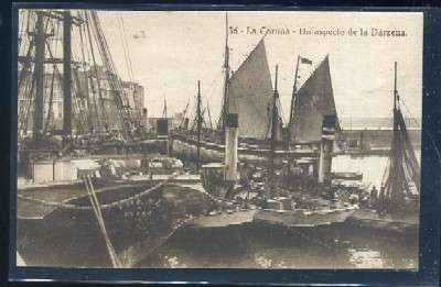 POSTAL ANTIGUA DE LA CORUÑA - UN ASPECTO DE LA DARSENA Nº 36