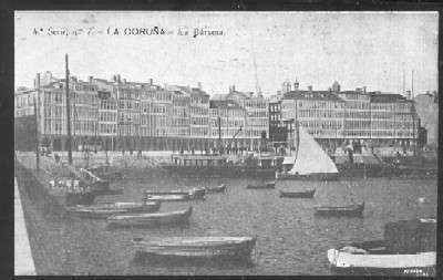 POSTAL ANTIGUA DE LA CORUÑA - LA DARSENA 4ª SERIE Nº 7