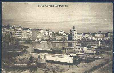 POSTAL ANTIGUA DE LA CORUÑA - LA DARSENA Nº 34
