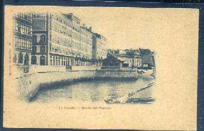 POSTAL ANTIGUA DE LA CORUÑA - MUELLES DEL PESCADO Nº 10