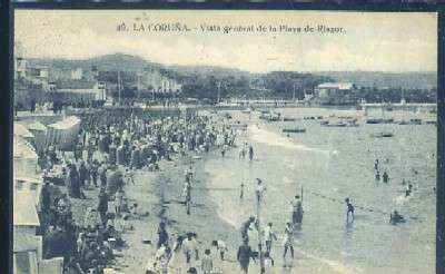 POSTAL ANTIGUA DE LA CORUÑA - VISTA GENERAL DE LA PLAYA DE RIAZOR Nº 49