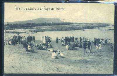 POSTAL ANTIGUA DE LA CORUÑA - LA PLAYA DE RIAZOR Nº 70
