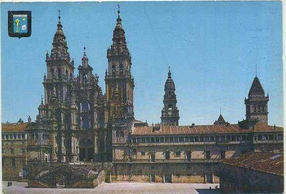 POSTAL DE SANTIAGO DE COMPOSTELA - CATEDRAL. PLAZA DEL OBRADOIRO Nº 55