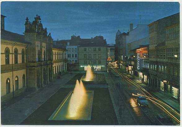 POSTAL DE LUGO. CALLE DE SAN MARCOS NOCTURNO