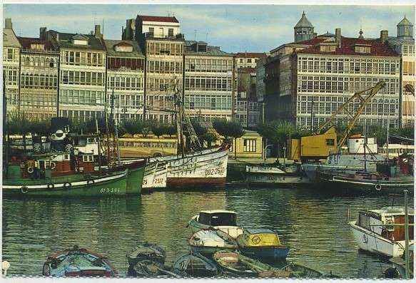 POSTAL DE LA CORUÑA. DARSENA-MUELLE Nº 121