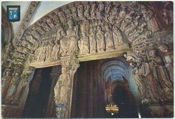 POSTAL DE SANTIAGO DE COMPOSTELA. PORTICO DE LA CATEDRAL. DETALLE Nº 33
