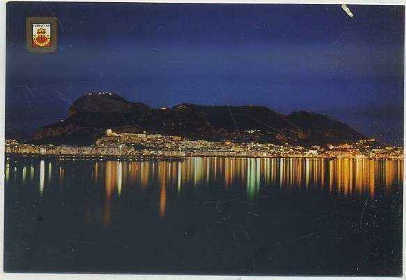 POSTAL DE GIBRALTAR. NIGHT VIEW OF ROCK Nº 28 A