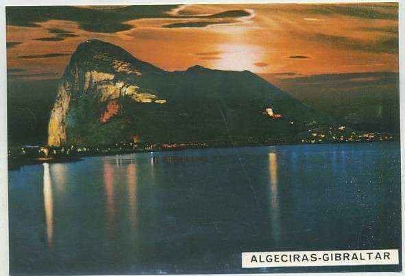 POSTAL DE GIBRALTAR. PEÑON NOCHE Nº 2