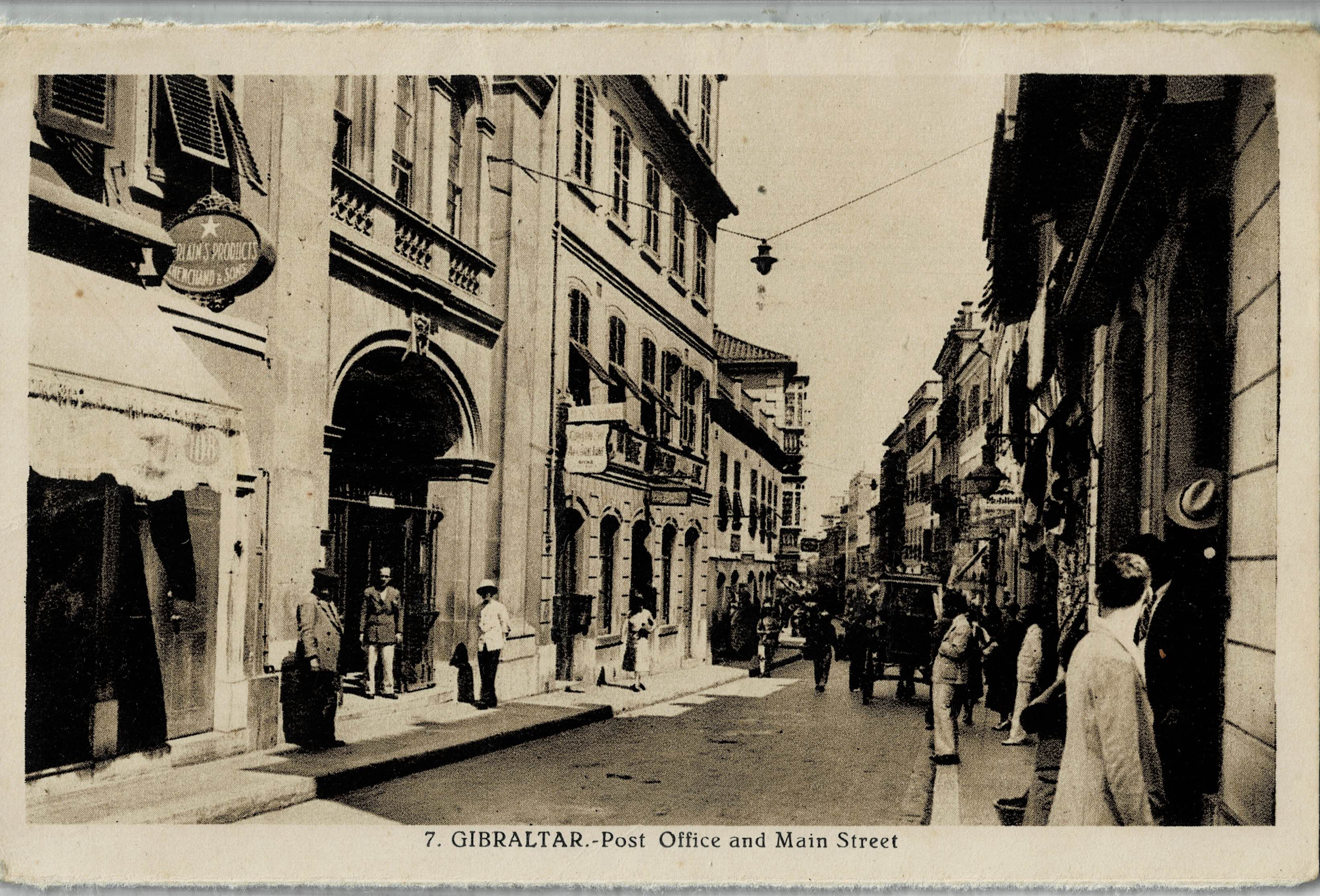 POSTAL ANTIGUA DE GIBRALTAR. POST OFFICE AND MAIN STREET
