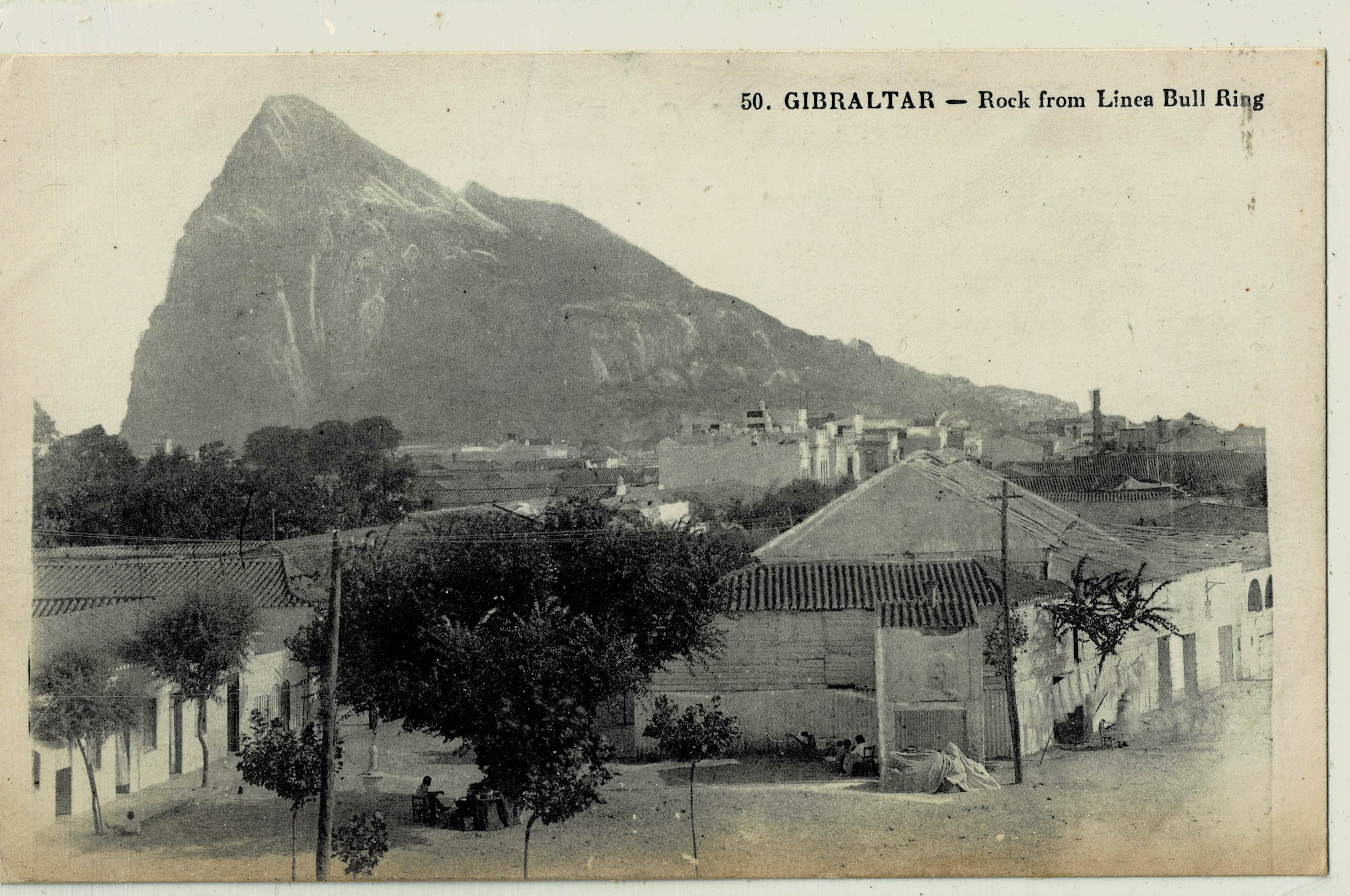 POSTAL ANTIGUA DE GIBRALTAR. ROCK FROM LINEA BULL RING