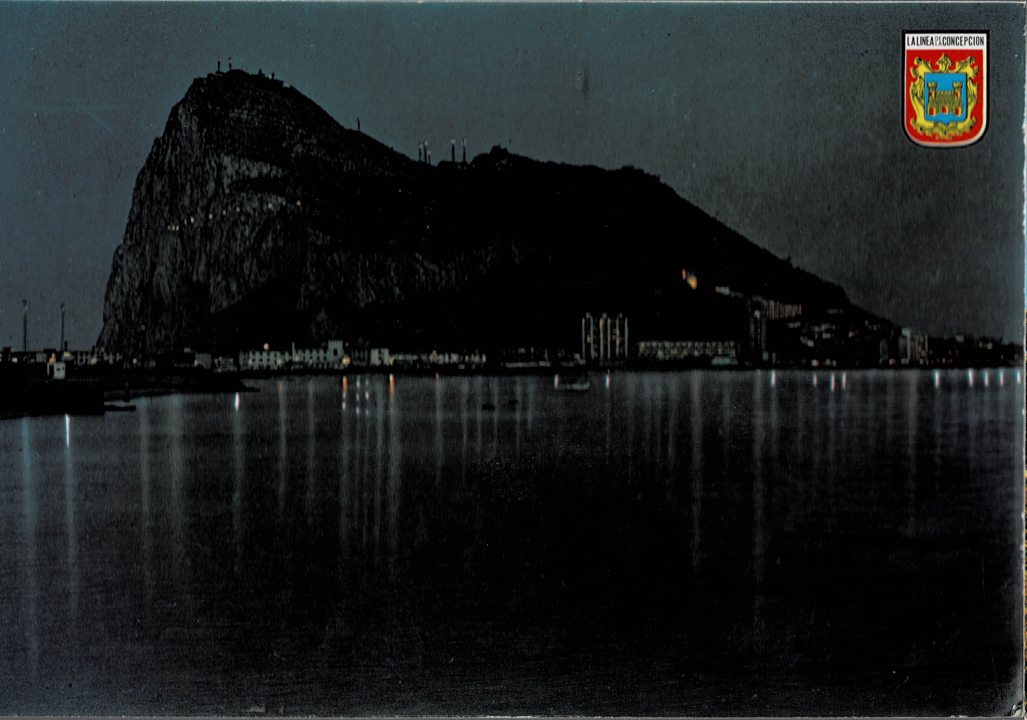 POSTAL MODERNA DE GIBRALTAR. VISTA NOCTURNA DEL PEÑON