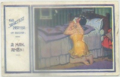 POSTAL INGLESA DE HUMOR. A MAN, AMEN! Nº 76