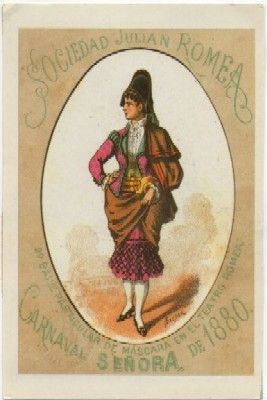 POSTAL DE HUMOR. REPRODUCCION. 2º BAILE DE MASCARAS. TEATRO ROMEA. CARNAVAL 1880