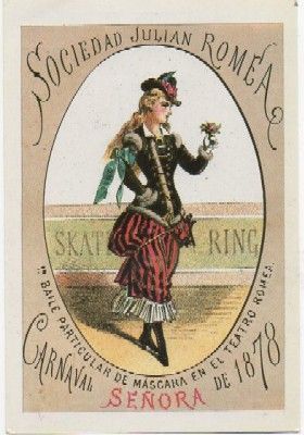 POSTAL DE HUMOR. REPRODUCCION. 1º BAILE DE MASCARAS. TEATRO ROMEA. CARNAVAL 1878