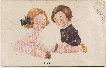 POSTAL DE HUMOR. PAREJA DE NIÑOS