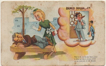 POSTAL DE HUMOR. DIJO A SU NOVIA SER BANQUERO…