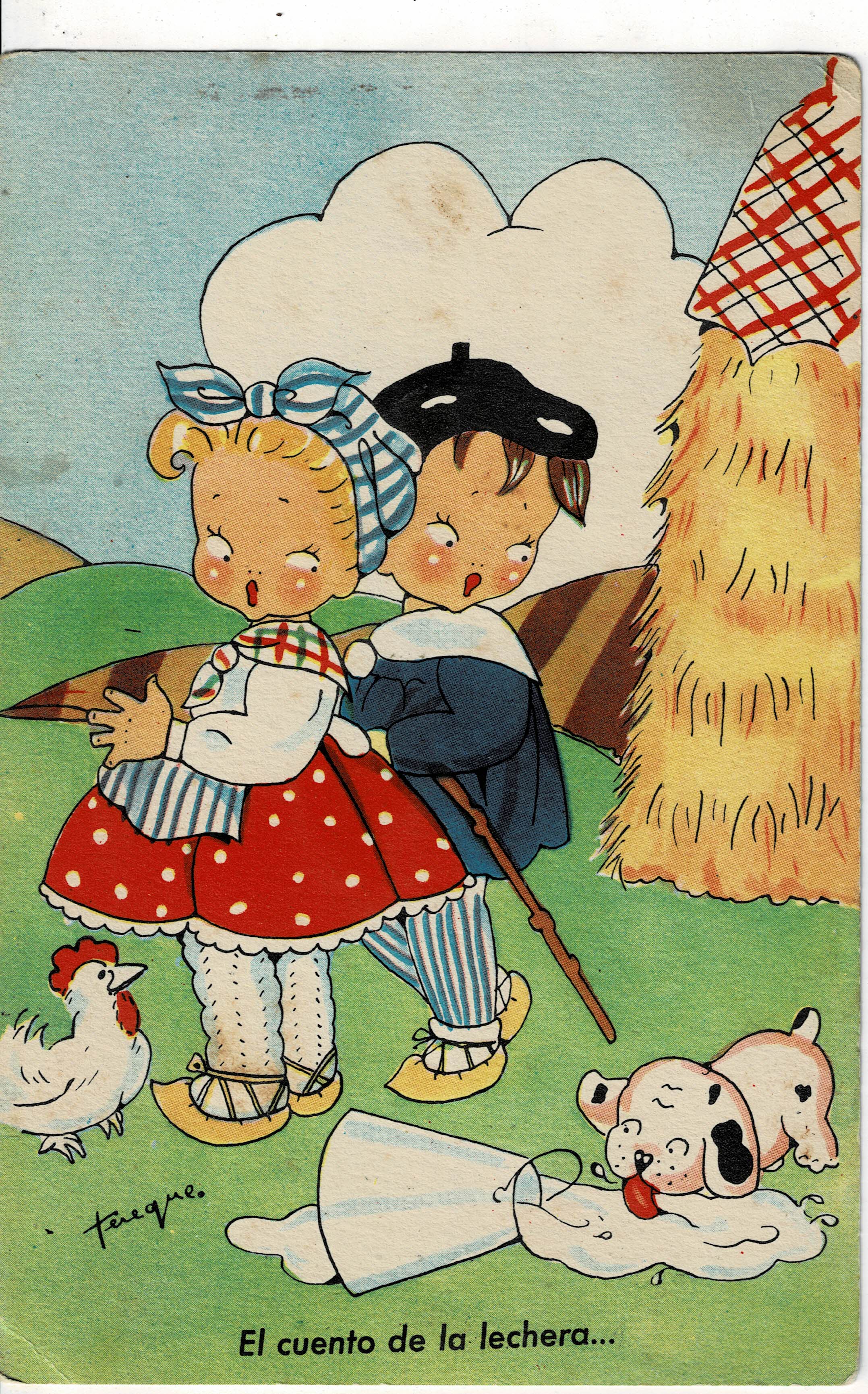 POSTAL DE HUMOR. EL CUENTO DE LA LECHERA.