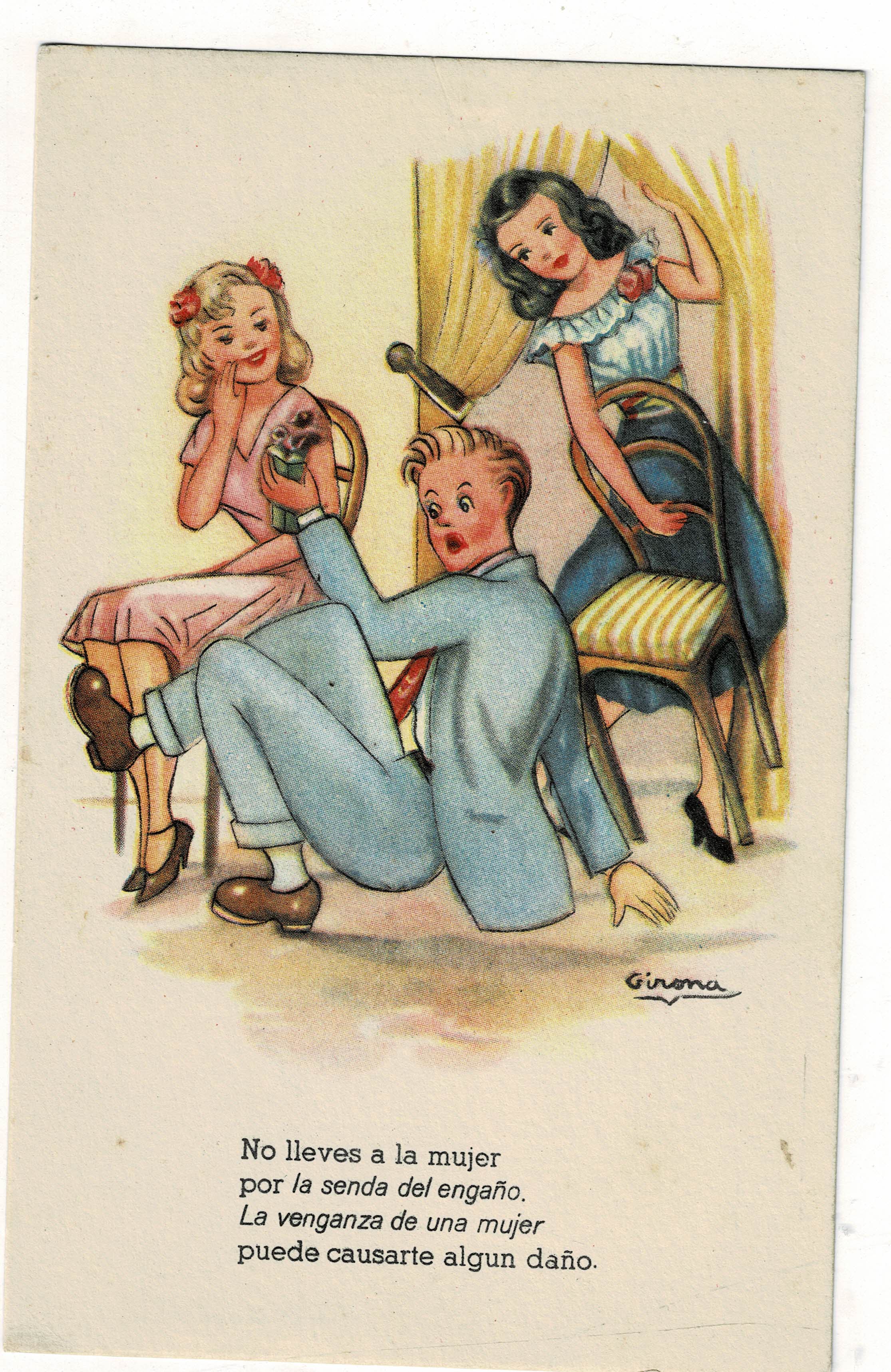 POSTAL DE HUMOR. VENGANZA DE LA MUJER…