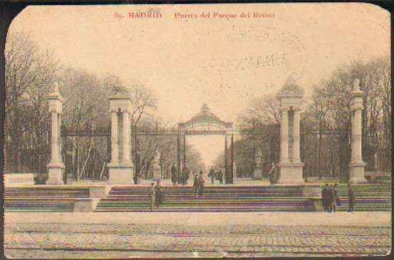 POSTAL ANTIGUA DE MADRID. Nº 69. PUERTA DEL PARQUE DEL RETIRO.