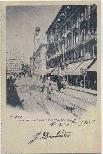 POSTAL ANTIGUA MADRID (REPRODUCCION): CASA DE CORDERO Y PUERTA DEL SOL