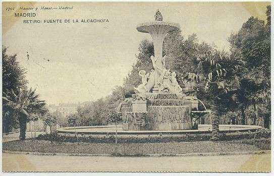 POSTAL ANTIGUA MADRID (REPRODUCCION): EL RETIRO. FUENTE DE LA ALCACHOFA