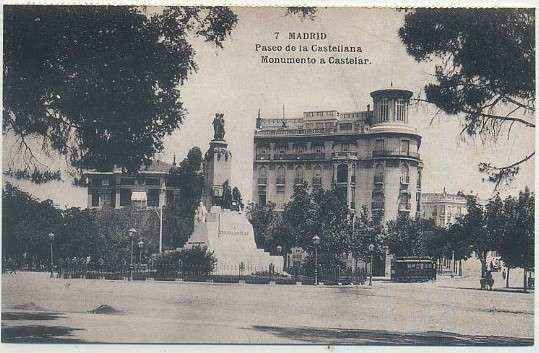 POSTAL ANTIGUA MADRID (REPRODUCCION): PASEO DE LA CASTELLANA. MONUMENTO A CASTELAR