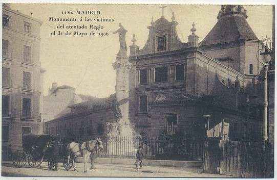 POSTAL ANTIGUA MADRID (REPRODUCCION): MONUMENTO A LAS VICTIMAS DEL ATENTADO REGIO