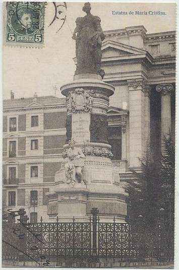 POSTAL ANTIGUA MADRID (REPRODUCCION): ESTATUA DE MARIA CRISTINA