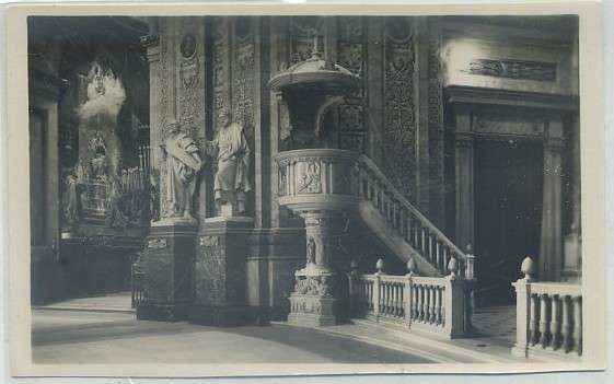 POSTAL DE MADRID: IGLESIA DE SAN FRANCISCO. PULPITO Y APOSTOLES