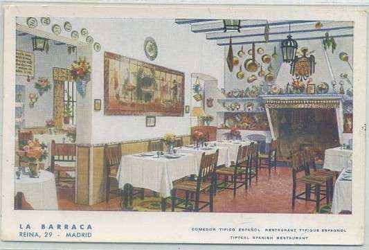 POSTAL DE MADRID: RESTAURANTE LA BARRACA. COMEDOR TIPICO