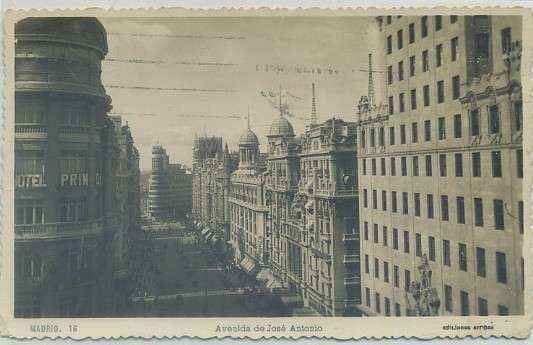 POSTAL DE MADRID: AVENIDA DE JOSE ANTONIO Nº 16