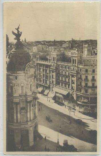 POSTAL DE MADRID: DETALLE DE LA GRAN VIA Nº 25
