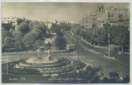 POSTAL DE MADRID: NEPTUNO Y PASEO DEL PRADO Nº 113
