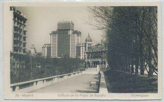 POSTAL DE MADRID: EDIFICIO DE LA PLAZA DE ESPAÑA Nº 76