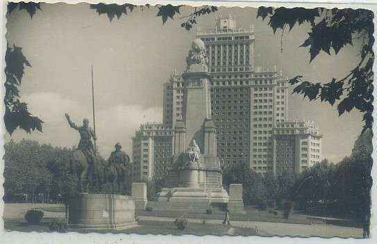 POSTAL DE MADRID: PLAZA DE ESPAÑA. MONUMENTO A CERVANTES Nº 78