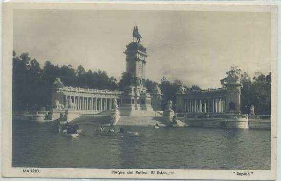 POSTAL DE MADRID: PARQUE DEL RETIRO. EL ESTANQUE