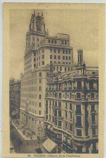 POSTAL DE MADRID: PALACIO DE LA TELEFONICA Nº 28