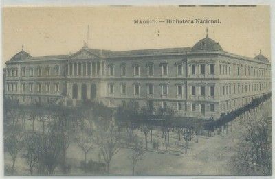 POSTAL ANTIGUA DE MADRID. BIBLIOTECA NACIONAL