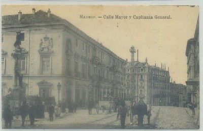 POSTAL ANTIGUA DE MADRID. CALLE MAYOR Y CAPITANIA GENERAL
