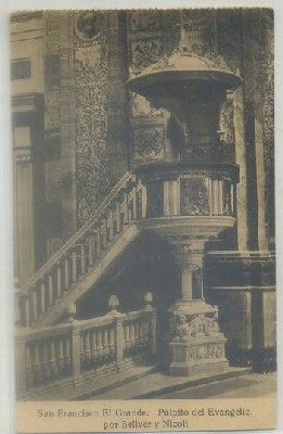 POSTAL ANTIGUA DE MADRID. S. FRANCISCO EL GRANDE. PULPITO EVANGELICO