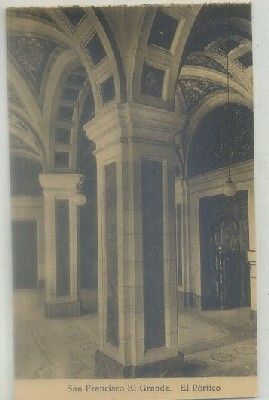 POSTAL ANTIGUA DE MADRID. S. FRANCISCO EL GRANDE. EL PORTICO
