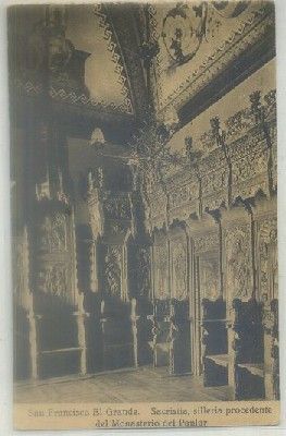 POSTAL ANTIGUA DE MADRID. S. FRANCISCO EL GRANDE. SACRISTIA. SILLERIA