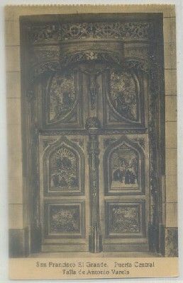 POSTAL ANTIGUA DE MADRID. S. FRANCISCO EL GRANDE. PUERTA CENTRAL