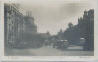 POSTAL DE MADRID. TROLEBUS POR LA CALLE ALCALA Nº 8