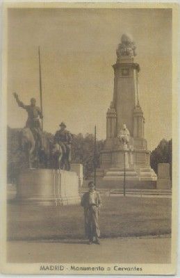 POSTAL DE MADRID. MONUMENTO A CERVANTES