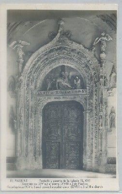 POSTAL DE MADRID. EL PAULAR. PORTADA Y PUERTA DE LA IGLESIA