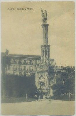 POSTAL ANTIGUA DE MADRID. ESTATUA A COLON