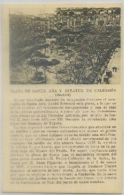 POSTAL ANTIGUA DE MADRID. PLAZA STA. TERESA Y ESTATUA DE CALDERON