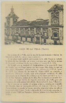 POSTAL ANTIGUA DE MADRID. CASA DE LA VILLA